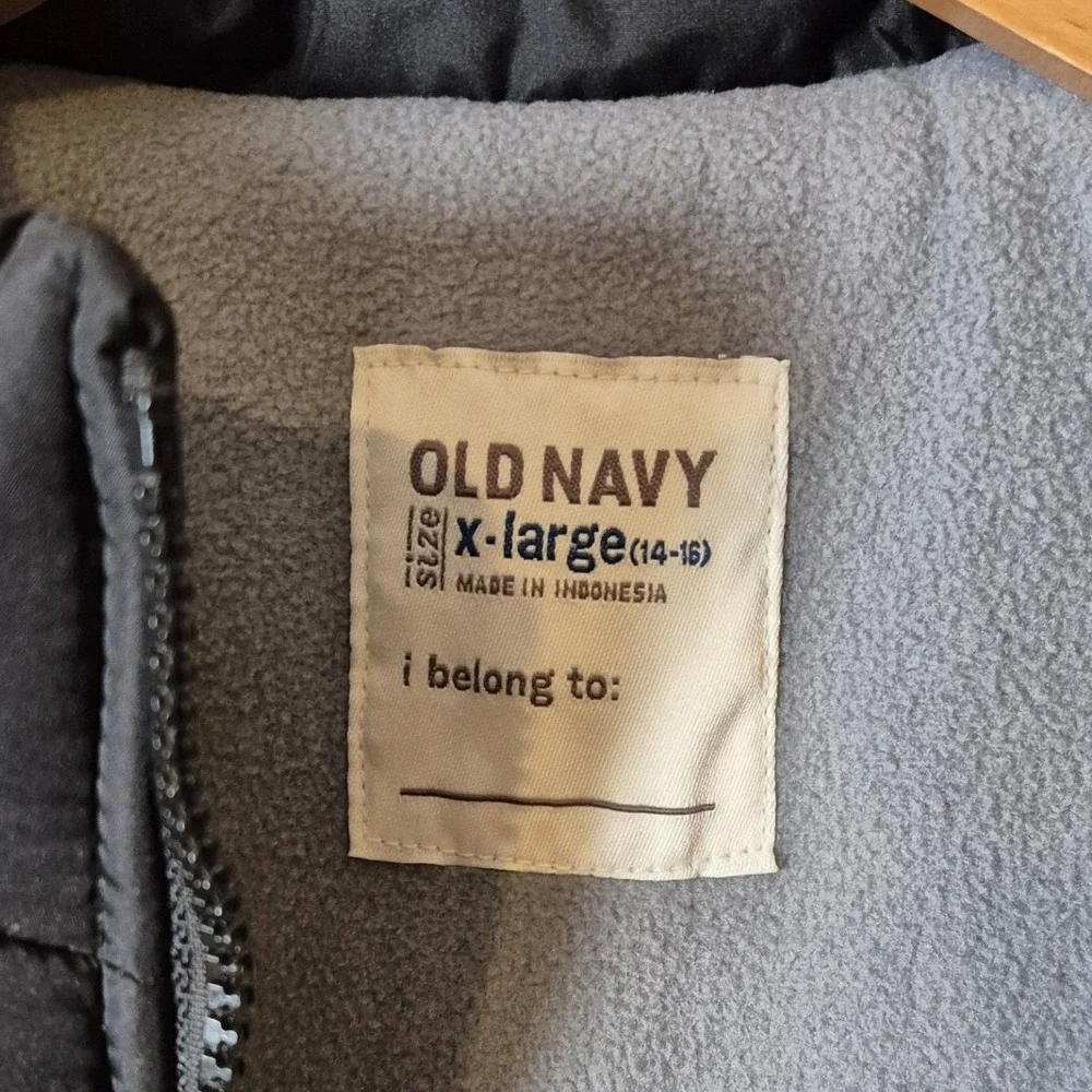 Old Navy Kids Black Puffer Vest Extra Large (14-16) Sleeveless Jacket Ski Winter